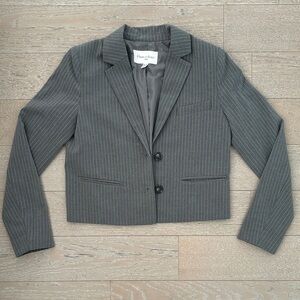 Cropped pinstripe blazer